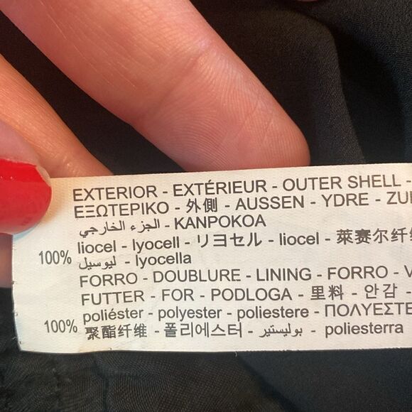 Like New Zara Voluminous Ruching Smocked Balloon Sleeves Side Zipper Black Dress - Picture 7 of 12